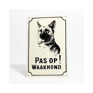 Emaille waakhond bord Herdershond WH-05