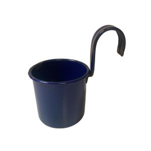 oude brocante vintage decoratieve emaille schep beker