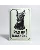 Emaille waakhond bord Doberman WH-04