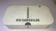 brocante vintage decoratieve emaille schoenpoetsmiddelendoos