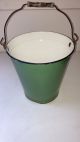 brocante vintage decoratieve grote emaille emmer