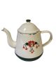oude brocante vintage decoratieve emaille theepot