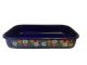 oude brocante vintage decoratieve emaille  ovenschaal