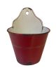 oude brocante vintage decoratieve emaille  borstelhouder