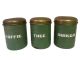 oude brocante vintage decoratieve voorraadpotten set