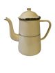 oude brocante vintage decoratieve emaille theepot / koffiepot