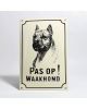 Emaille waakhond bord Stafford Terriër WH-02
