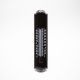 Thermometer emaille zwart met wit met decoratie 
